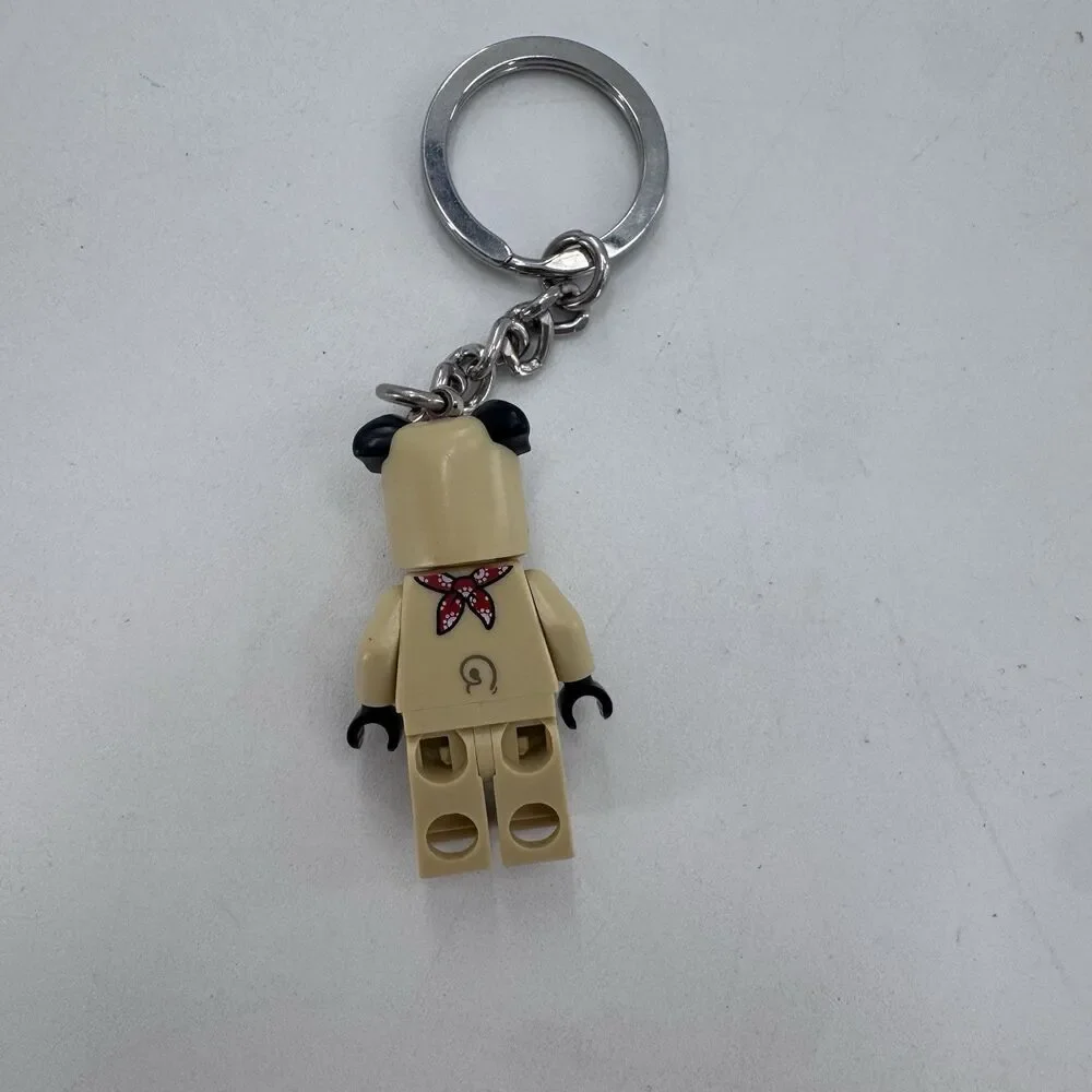 LEGO City French Bulldog Guy Minifigure Keyring  Fast Shipping